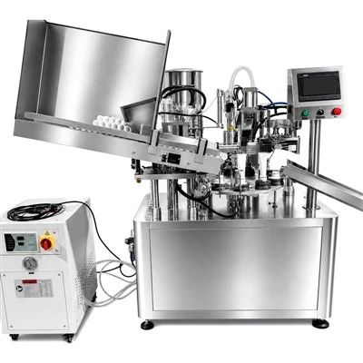 Máquina rotativa de enchimento e selagem de tubos